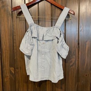 Seersucker Crop Top Blouse